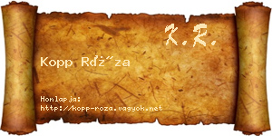 Kopp Róza névjegykártya